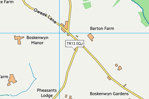 TR13 0QJ map - OS VectorMap District (Ordnance Survey)