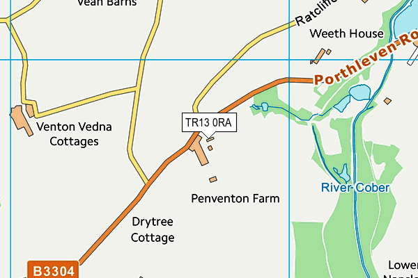 TR13 0RA map - OS VectorMap District (Ordnance Survey)