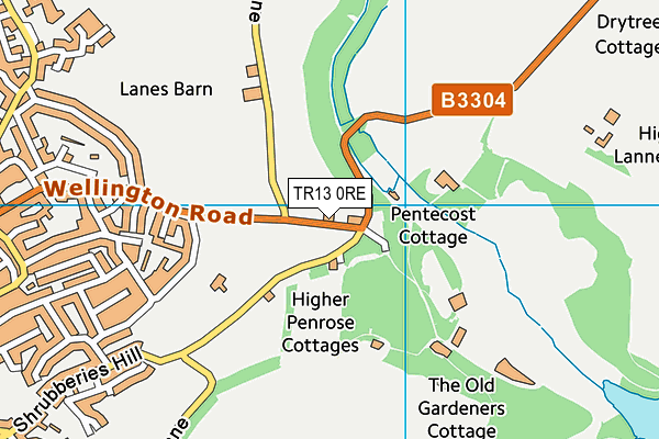 TR13 0RE map - OS VectorMap District (Ordnance Survey)