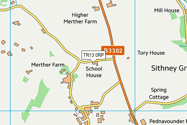 TR13 0RP map - OS VectorMap District (Ordnance Survey)