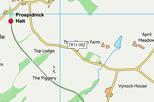 TR13 0RZ map - OS VectorMap District (Ordnance Survey)