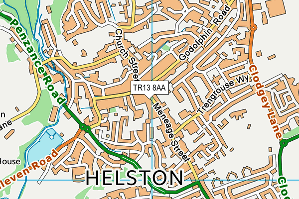 TR13 8AA map - OS VectorMap District (Ordnance Survey)