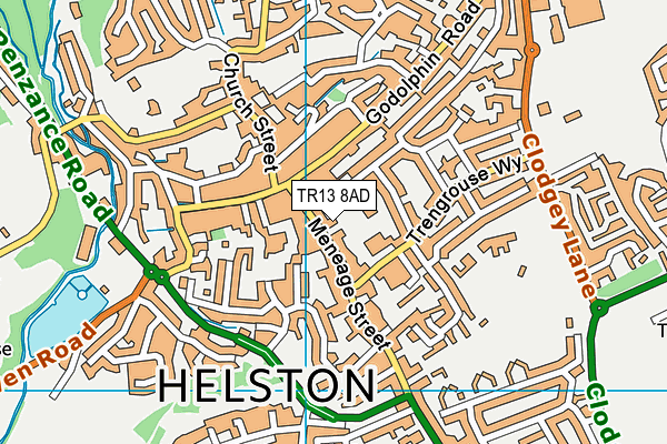 TR13 8AD map - OS VectorMap District (Ordnance Survey)