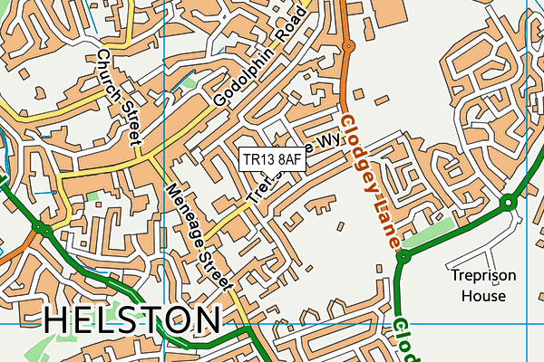 TR13 8AF map - OS VectorMap District (Ordnance Survey)