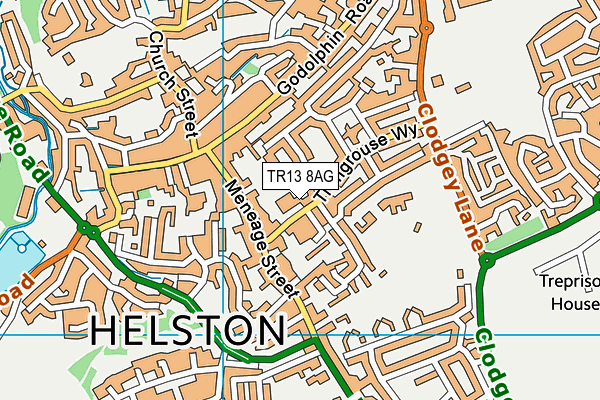 TR13 8AG map - OS VectorMap District (Ordnance Survey)