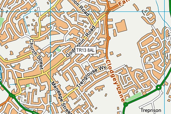 TR13 8AL map - OS VectorMap District (Ordnance Survey)