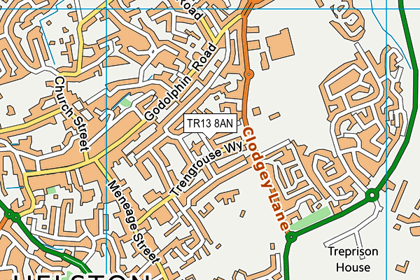 TR13 8AN map - OS VectorMap District (Ordnance Survey)