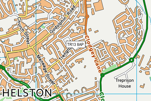 TR13 8AP map - OS VectorMap District (Ordnance Survey)