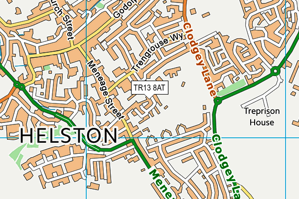 TR13 8AT map - OS VectorMap District (Ordnance Survey)