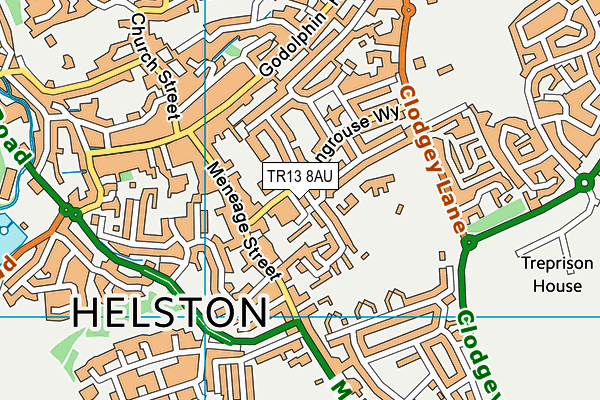 TR13 8AU map - OS VectorMap District (Ordnance Survey)