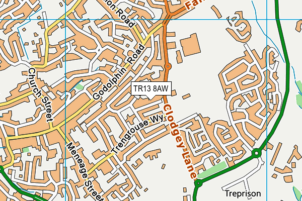 TR13 8AW map - OS VectorMap District (Ordnance Survey)