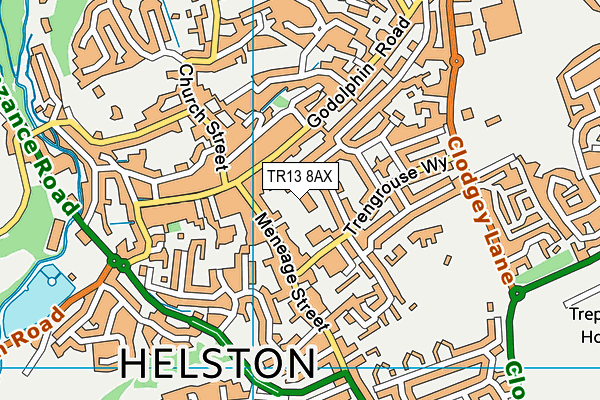 TR13 8AX map - OS VectorMap District (Ordnance Survey)