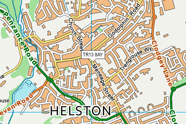 TR13 8AY map - OS VectorMap District (Ordnance Survey)