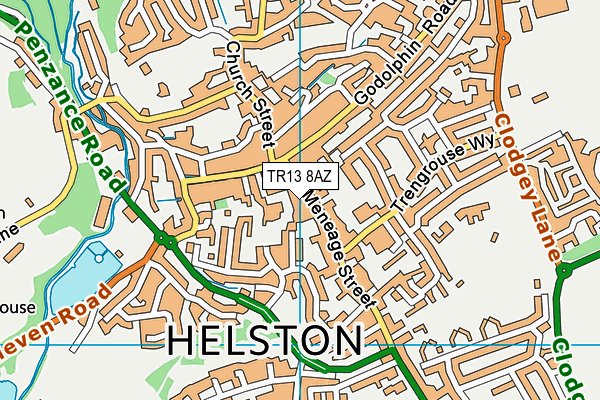 TR13 8AZ map - OS VectorMap District (Ordnance Survey)