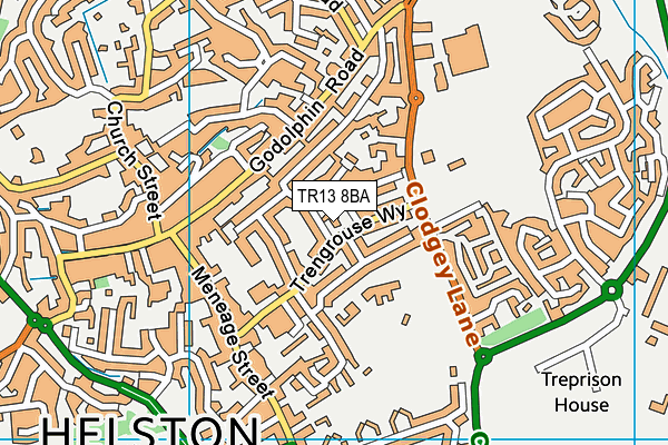 TR13 8BA map - OS VectorMap District (Ordnance Survey)