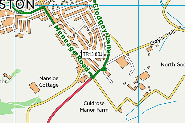 TR13 8BJ map - OS VectorMap District (Ordnance Survey)