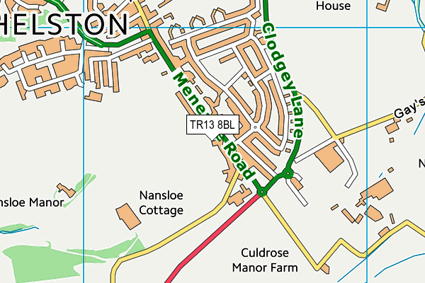 TR13 8BL map - OS VectorMap District (Ordnance Survey)