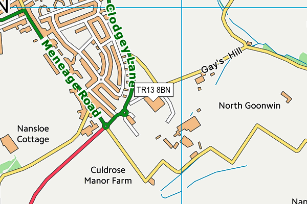 TR13 8BN map - OS VectorMap District (Ordnance Survey)