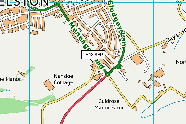 TR13 8BP map - OS VectorMap District (Ordnance Survey)