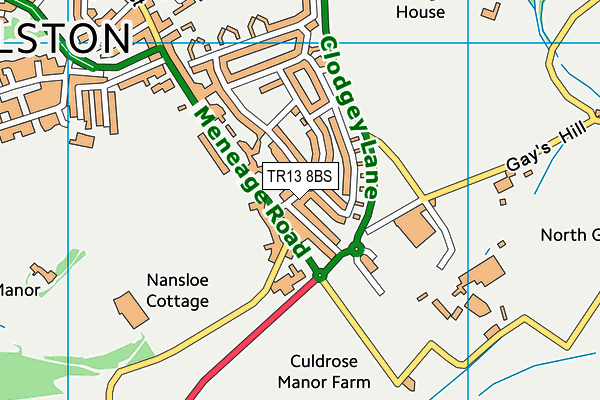 TR13 8BS map - OS VectorMap District (Ordnance Survey)