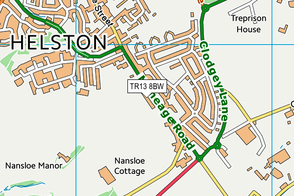 TR13 8BW map - OS VectorMap District (Ordnance Survey)