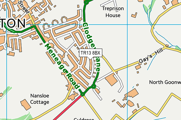 TR13 8BX map - OS VectorMap District (Ordnance Survey)