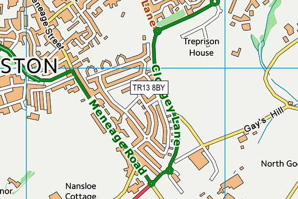 TR13 8BY map - OS VectorMap District (Ordnance Survey)