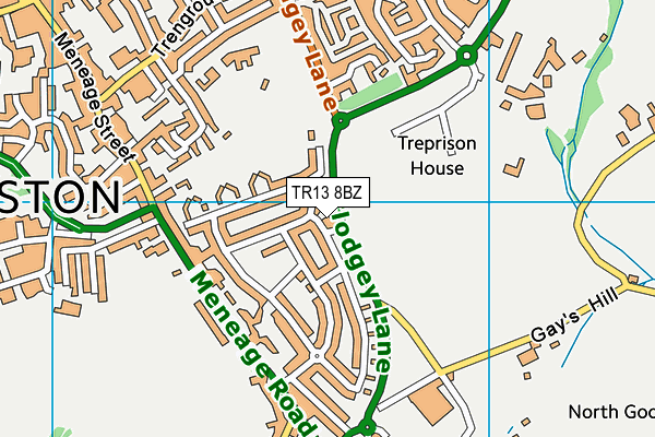 TR13 8BZ map - OS VectorMap District (Ordnance Survey)