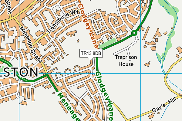 TR13 8DB map - OS VectorMap District (Ordnance Survey)