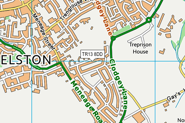 TR13 8DD map - OS VectorMap District (Ordnance Survey)