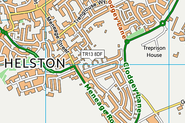 TR13 8DF map - OS VectorMap District (Ordnance Survey)