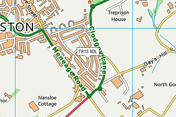 TR13 8DL map - OS VectorMap District (Ordnance Survey)