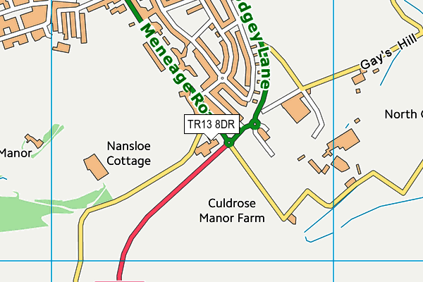 TR13 8DR map - OS VectorMap District (Ordnance Survey)