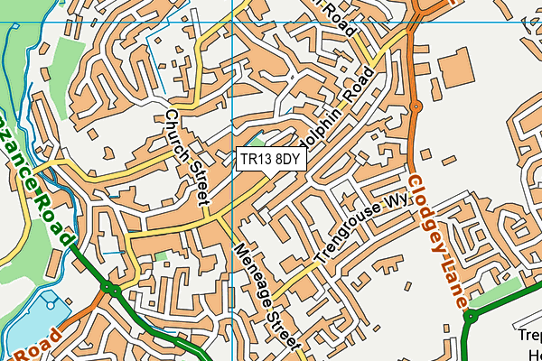 TR13 8DY map - OS VectorMap District (Ordnance Survey)