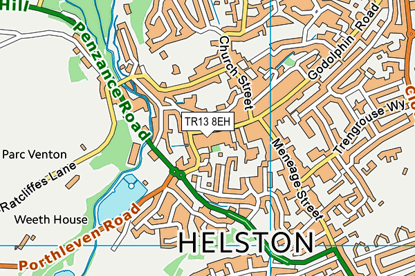 TR13 8EH map - OS VectorMap District (Ordnance Survey)