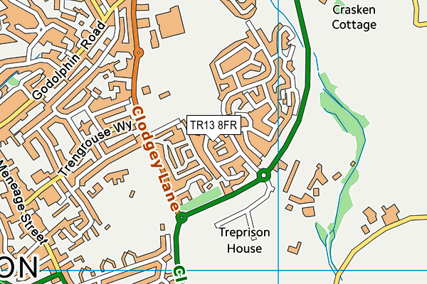 TR13 8FR map - OS VectorMap District (Ordnance Survey)