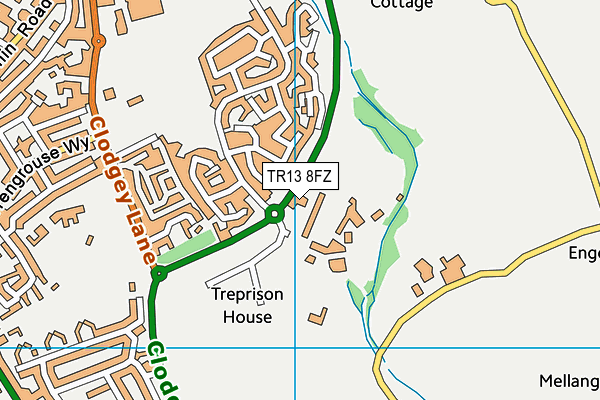 TR13 8FZ map - OS VectorMap District (Ordnance Survey)