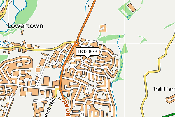 TR13 8GB map - OS VectorMap District (Ordnance Survey)