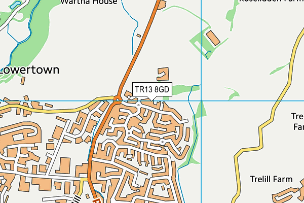 TR13 8GD map - OS VectorMap District (Ordnance Survey)