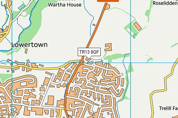 TR13 8GF map - OS VectorMap District (Ordnance Survey)