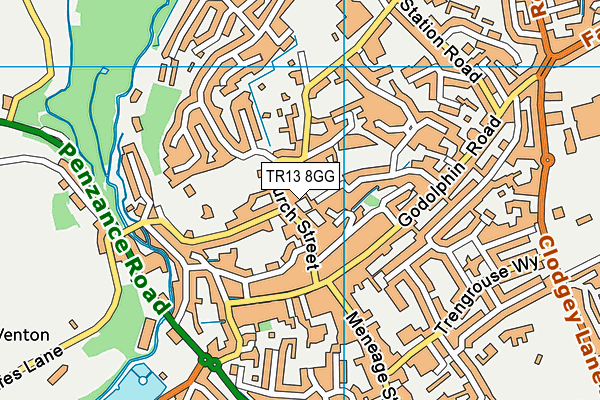 TR13 8GG map - OS VectorMap District (Ordnance Survey)