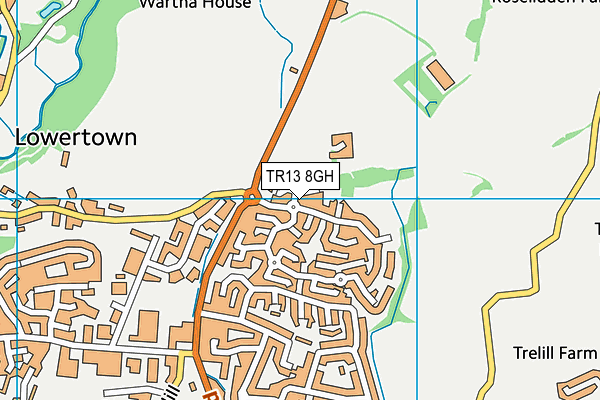 TR13 8GH map - OS VectorMap District (Ordnance Survey)