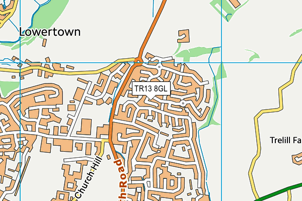 TR13 8GL map - OS VectorMap District (Ordnance Survey)