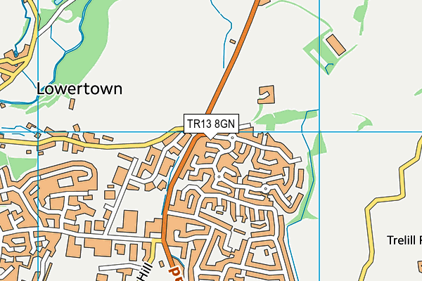 TR13 8GN map - OS VectorMap District (Ordnance Survey)