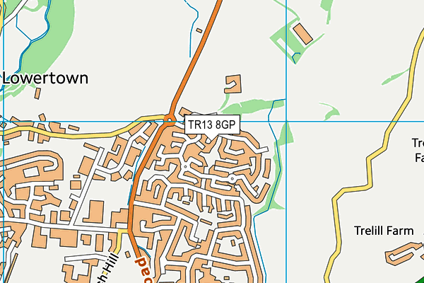 TR13 8GP map - OS VectorMap District (Ordnance Survey)