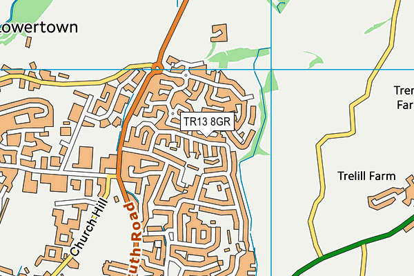 TR13 8GR map - OS VectorMap District (Ordnance Survey)