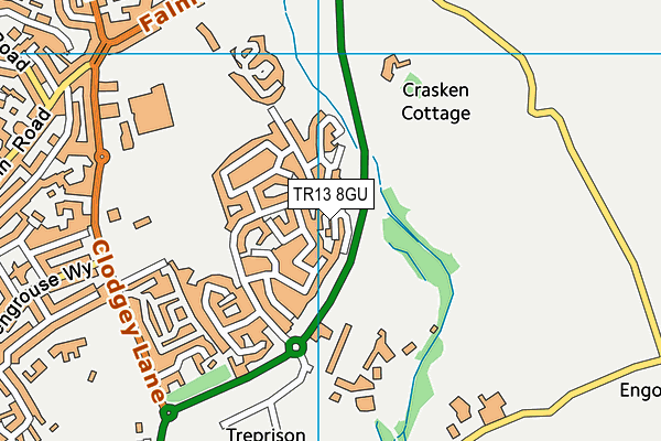 TR13 8GU map - OS VectorMap District (Ordnance Survey)