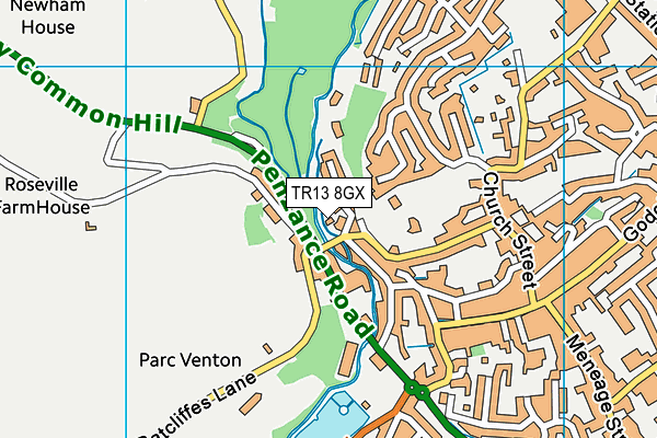 TR13 8GX map - OS VectorMap District (Ordnance Survey)