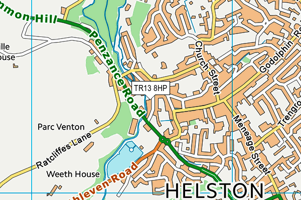 TR13 8HP map - OS VectorMap District (Ordnance Survey)