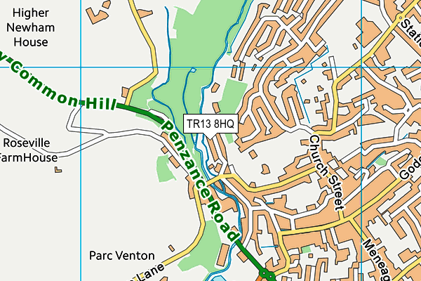 TR13 8HQ map - OS VectorMap District (Ordnance Survey)